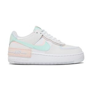 Nike Air Force 1 Shadow in White with Mint and Peach
